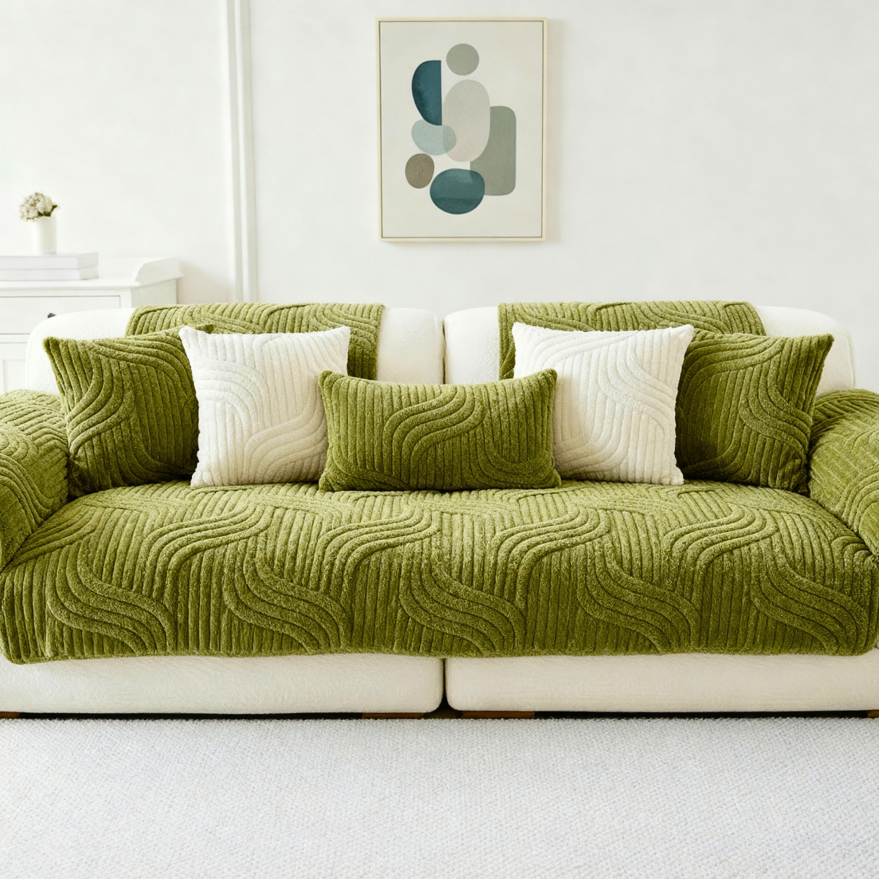 Foxtail Plush Sofa Cover