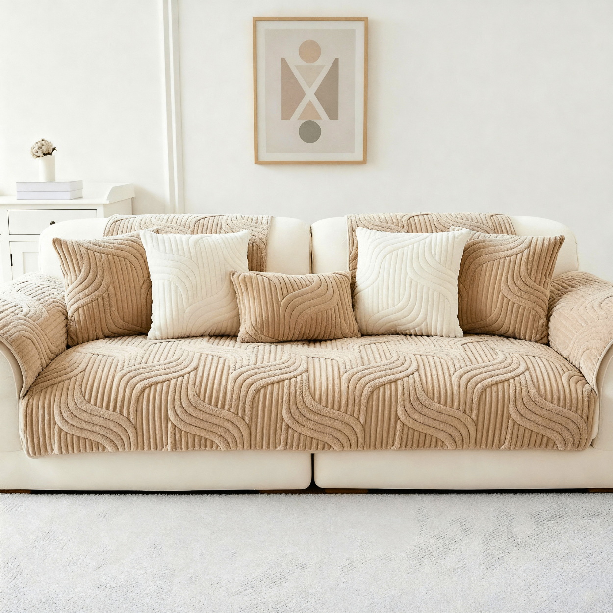 Foxtail Plush Sofa Cover