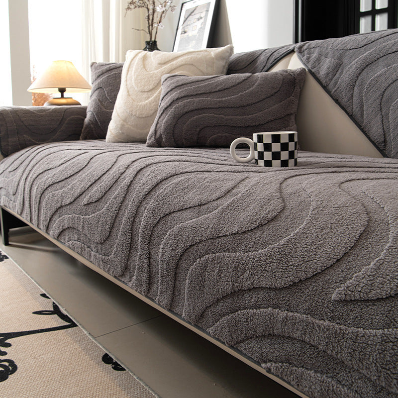 Wave Plush Sofa Cover