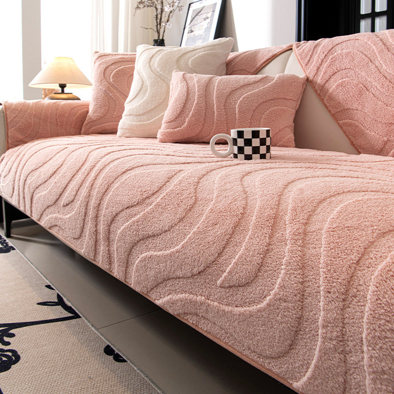 Wave Plush Sofa Cover