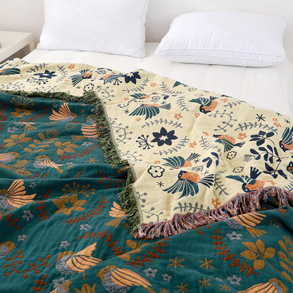 Scandinavian Bird Throw Blanket