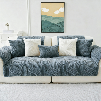 Foxtail Plush Sofa Cover