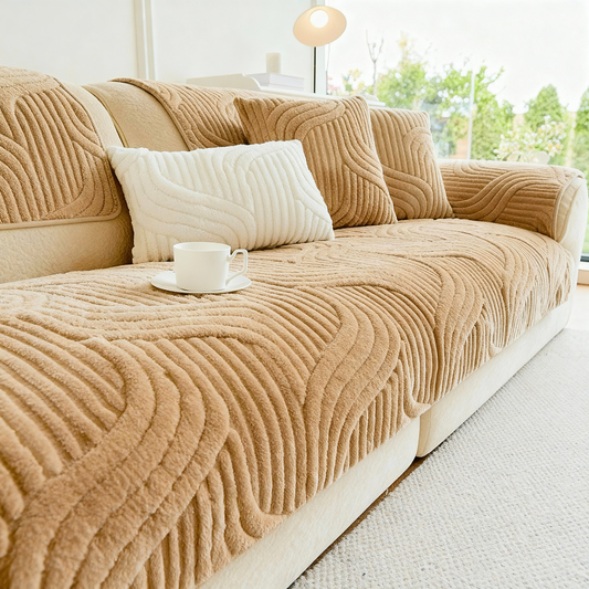 Foxtail Plush Sofa Cover